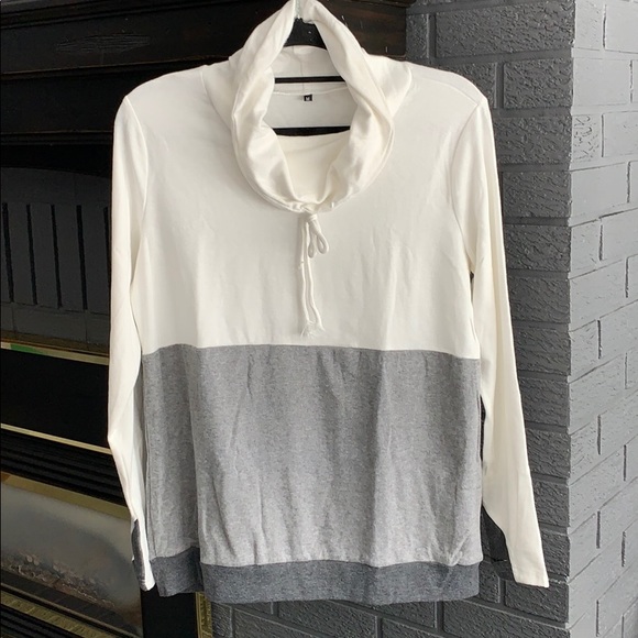 Ladies Long Sleeve Pullover Cowl Neck Sweatshirt - Picture 2 of 4